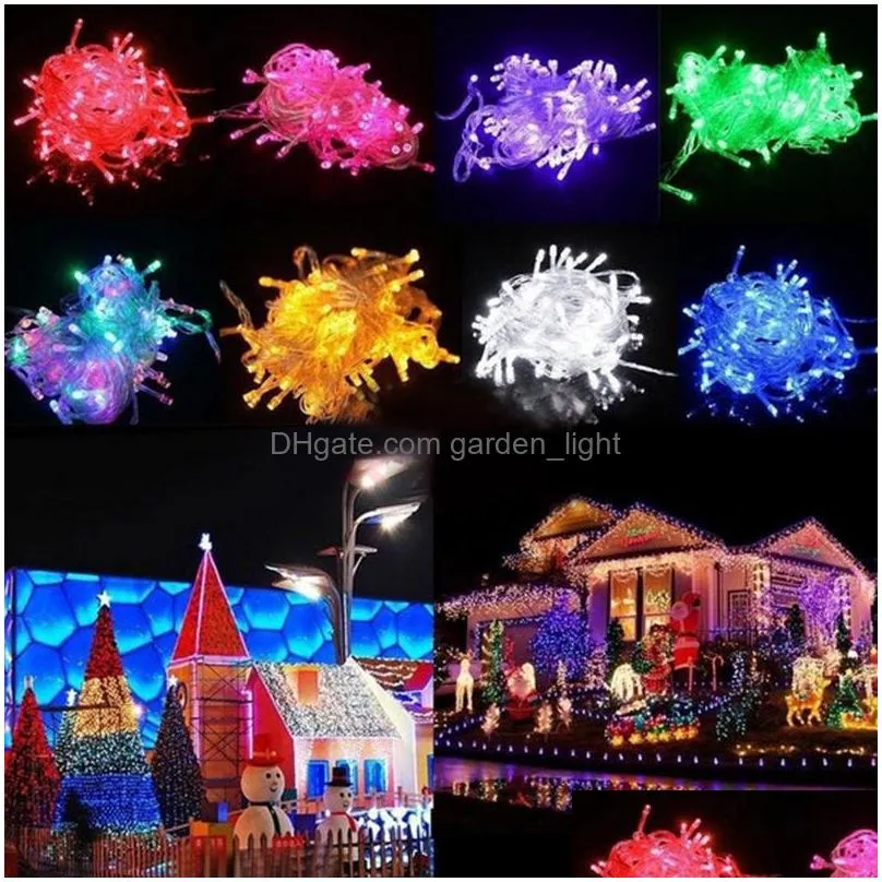 ac 110v/220v 10m led strings lights 100leds fancy ball lights decorative christmas party festival twinkle string lamp garland 10colors