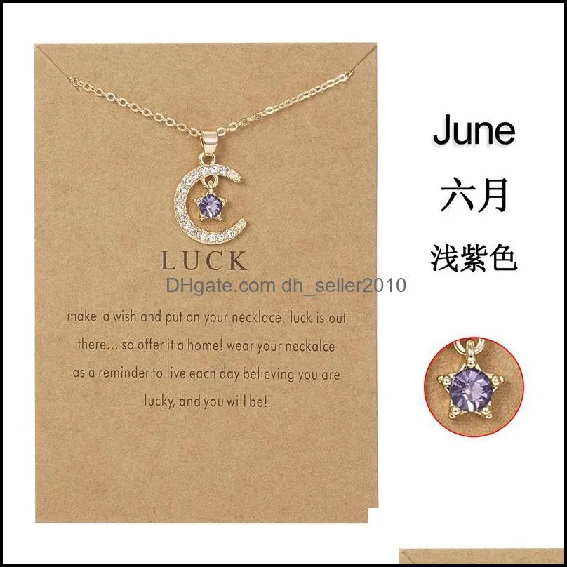 month birthstone december necklace moon star gold clavicle pendant necklaces small delicate jewelry accessories 2 6yh q2