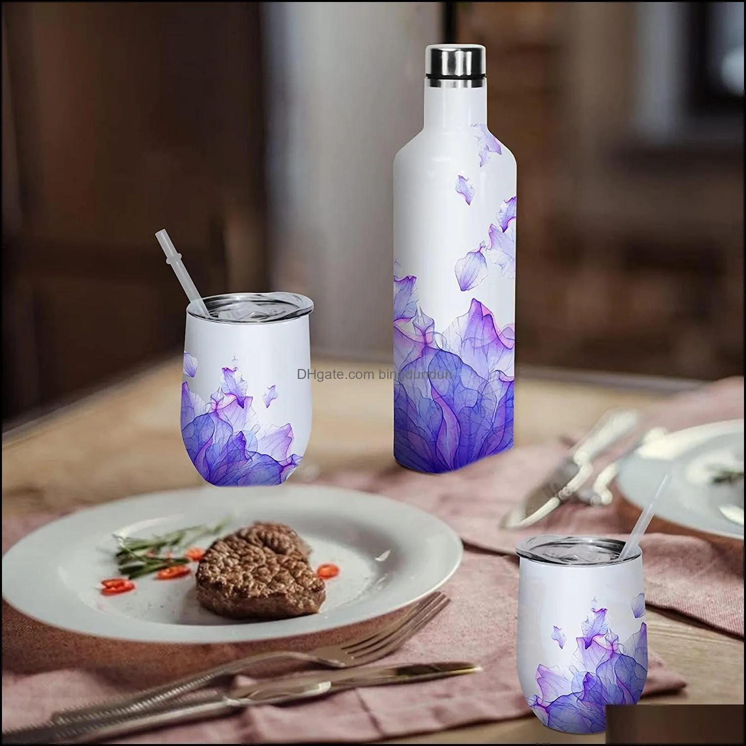 newsublimation glitter wine glass set gift package stainless steel red bottle with egg cups outdoor insulated shimmer seaway rrf12433