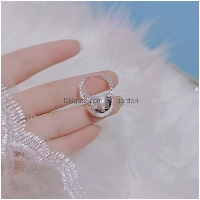 cluster rings designer original silver glossy mushroomshaped hemispherical opening adjustable ring superb craftsmanship for womens