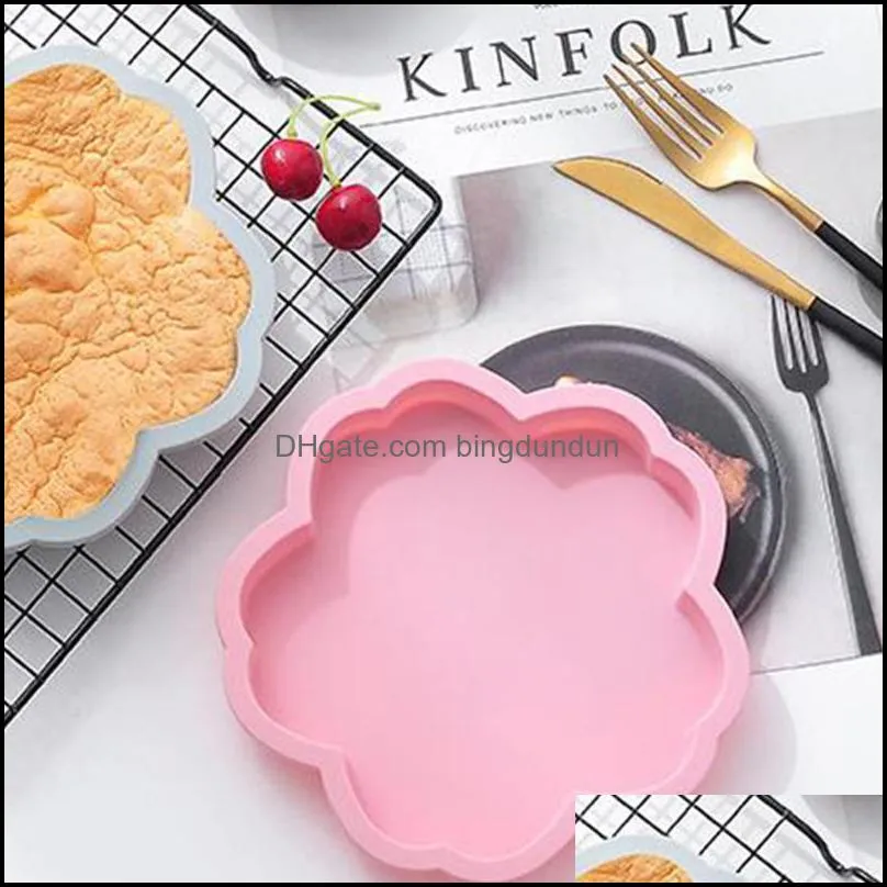 baking pastry tools 2pcs sakura shaped silicone tray cake diy mold mould