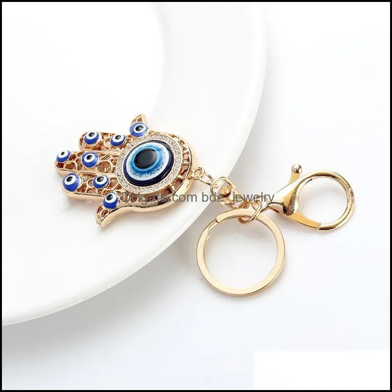 personalized metal evil eye key ring unisex car keychain women charms handbag pendant keychains jewelry