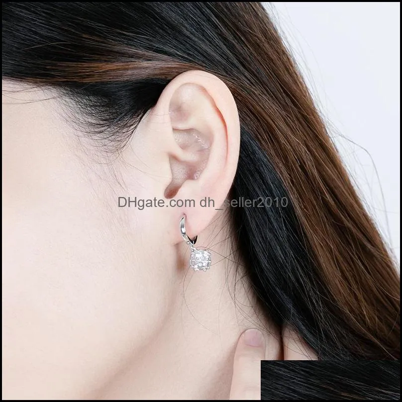  925 silver fashion jewelry authentic teardrop snow crystal from ladies earrings for woman 59 e3