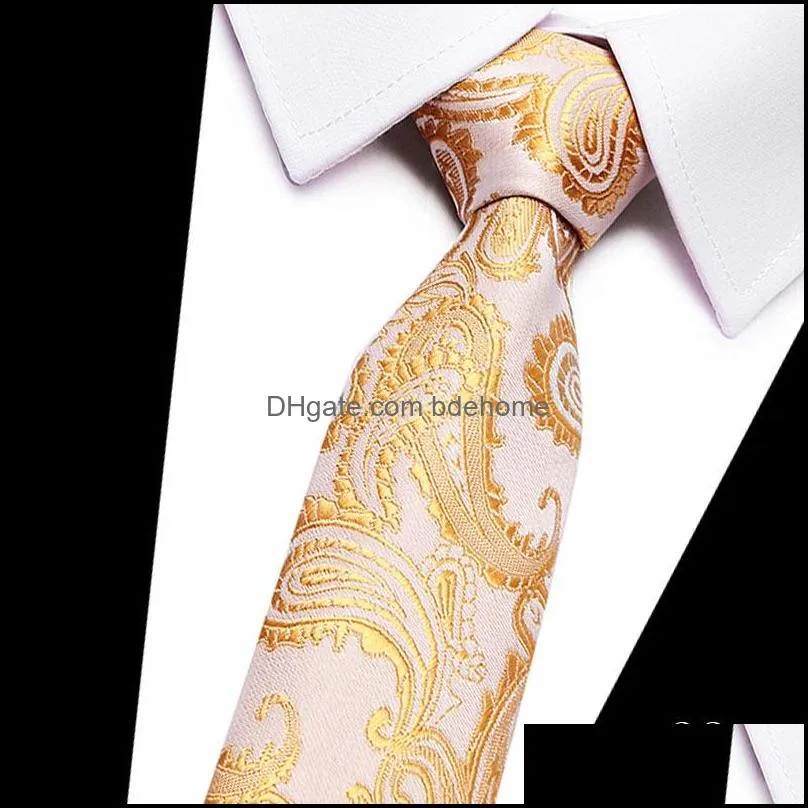 men tie classic solid color stripe flower floral 7.5cm jacquard necktie accessories daily wear cravat wedding party gift