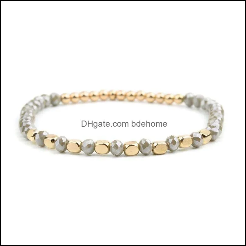 lady crystals stretch bracelet fashion geometric black gallstone handmade bohemia beads bracelets bangle charm jewelry for women