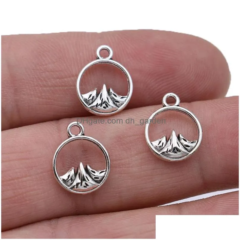 40pcs silver plated wave mountain charms pendants for jewelry making bracelet necklace diy accessories handmade craft