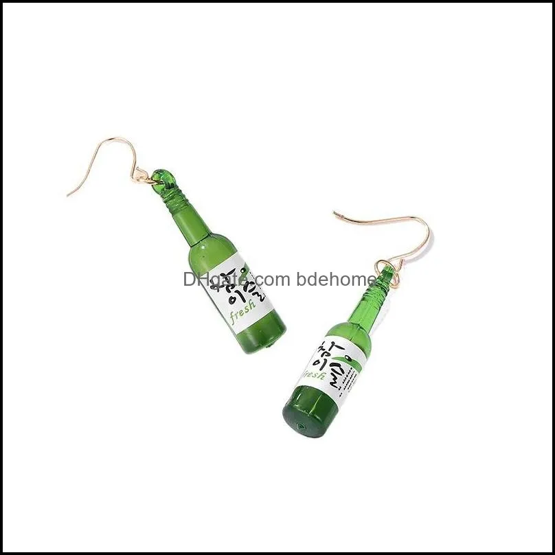 funny women earring resin drop funny custom cute girls charm liquor spirits bottle cans jewelry