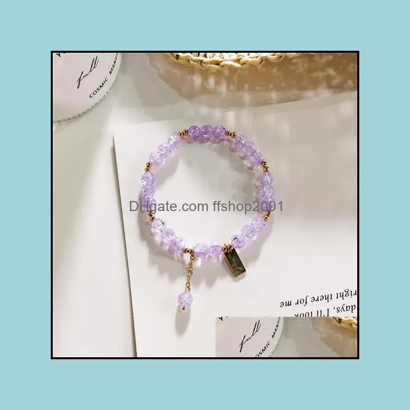 fashion crystal braceles for women handmade english letter metal sheet tassel beads bracelet string party jewelry