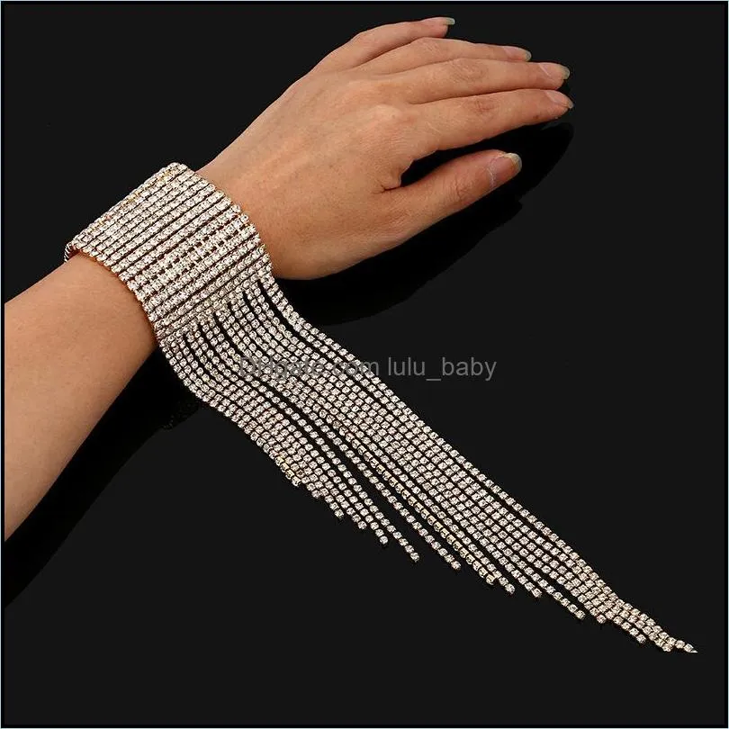 classic luxury shiny rhinestone hand chain for ladys sexy bracelet jewelry boutique link women hand bracelet accessories 570 t2