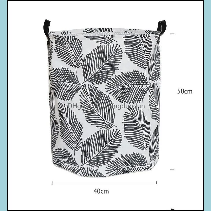 40x50cm pattern foldable large laundry baskets hamper dirty cloth storage washing bin collapsible canvas laundry basket rrb14715