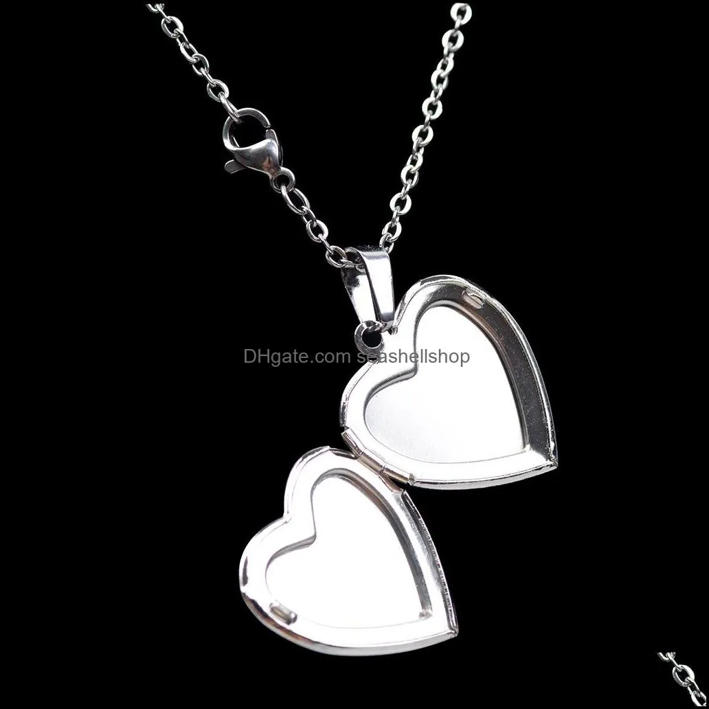  heart shape photo frame floating locket necklace for women discolor moodchanging thermochromic temperature sensing necklaces