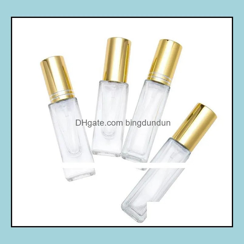 1000pcs/lot 4ml mini glass perfume bottles travel spray atomizer empty perfume bottle with black gold silver spray cap sn2462