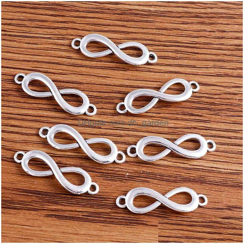 20pcs 8x29mm fashion symbol infinity charms connector for necklaces accessories bracelets making handmade diy jewelry finding