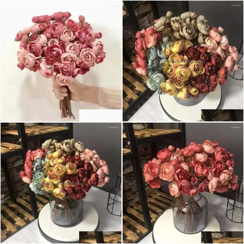 decorative flowers holding fake a small peony flower nordic retro style bouquet decoration living room floral arrangement space displa