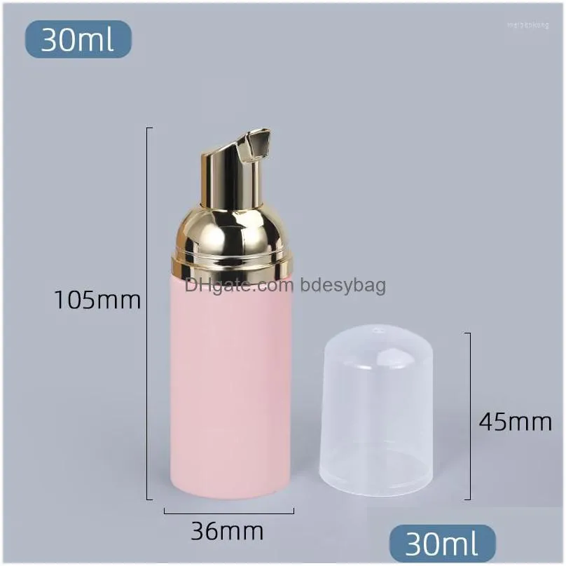 storage bottles 10pcs 30ml frosted pink foaming bottle empty foam pump cosmetic cleaner soap dispenser refillable