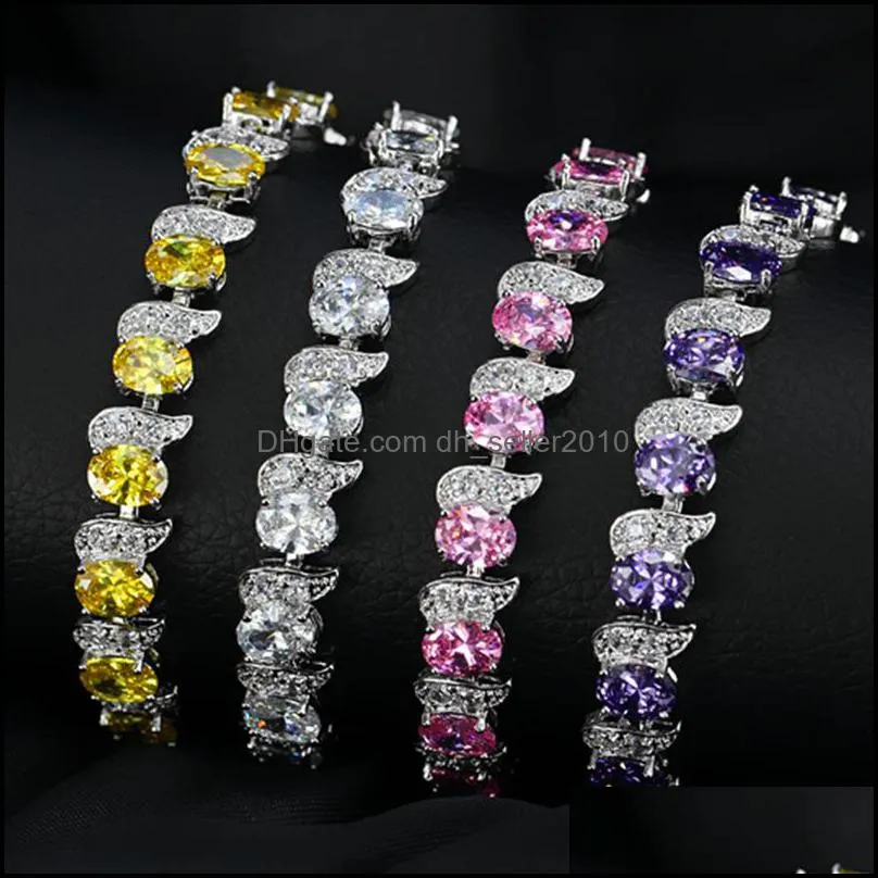 white gold plated cz tennis bracelet for girls women for party wedding nice gift for friend 3739 q2