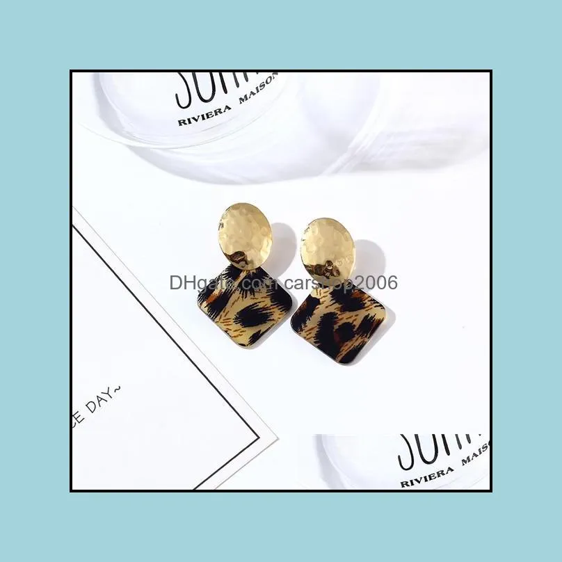 fashion acrylic acetic acid sheet earrings for women temperament geometric square stud earrings girls party wedding jewelry