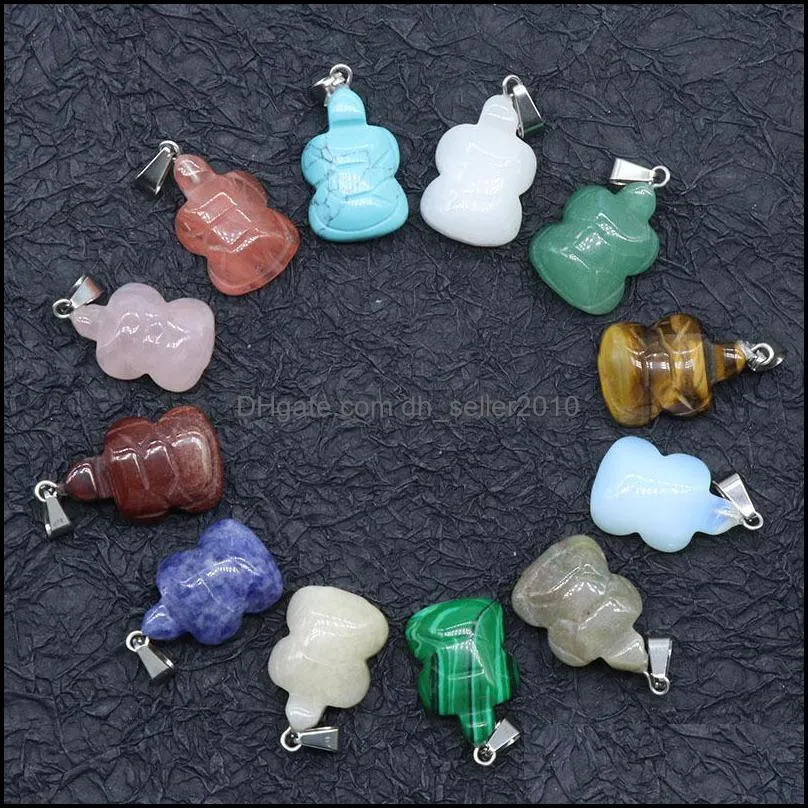 fubaoying carved gemstones animals turtle pendant crystal rose quartzite pendant necklace for jewelry making c3