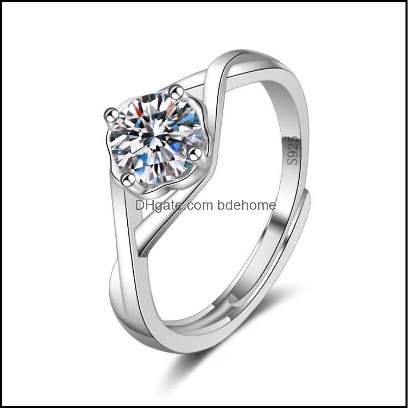 adjustable wedding engagement ring crystal women white cubic zirconia rings trend female love jewelry