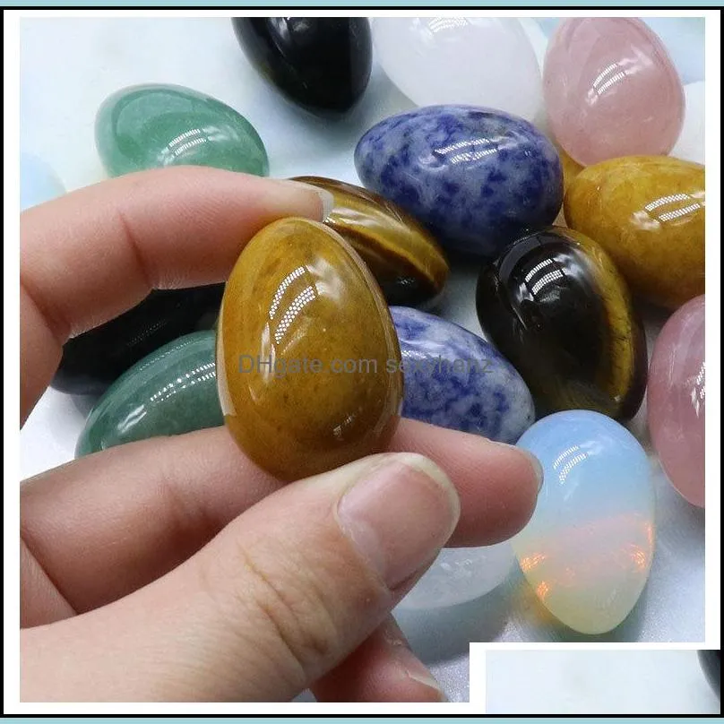 natural stone egg shaped 30mm crystal jade tiger eye small egg rose quartz tigers eye opal ornaments jewelry accessory