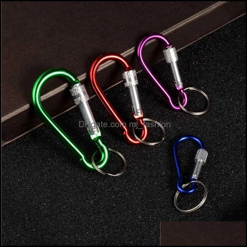 aluminum carabiner key rings gourd type spring clip keychain hook for outdoor camping hiking travling fishing backpack bottle