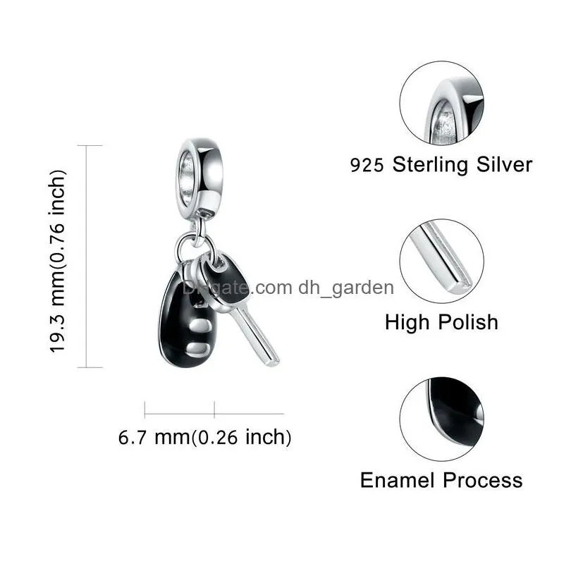 fine sterling silver car keys charm beads fit european charms silver 925 original bracelet pendant diy jewelry accessories