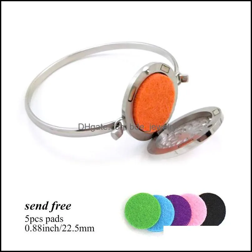 20 design stainless steel aromatherapy bracelets essential oil diffuser magnetic open locket charm bangle for women men perfume jewelry