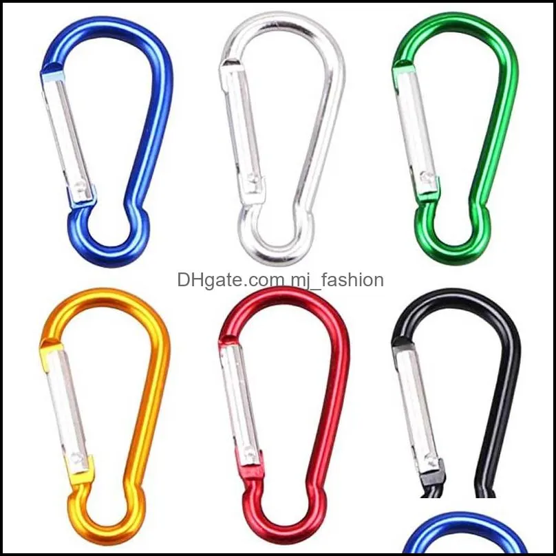 climbing button key rings carabiner hiking hook outdoor sports multi colors aluminium safety carabiners buckle keychain gifts
