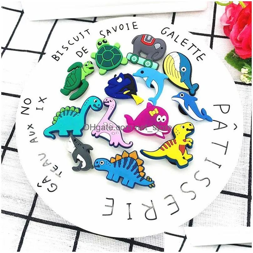 cartoon dinosaur croc charms shoe parts accessories decorations clog charm buckle bracelets wristband buttons children kids gift