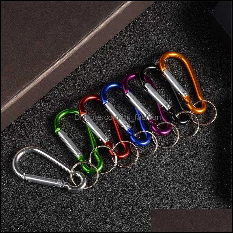 aluminum carabiners key rings camping outdoor sport alloy d screw lock carabiner clip hook keychain screwgate tools dhs