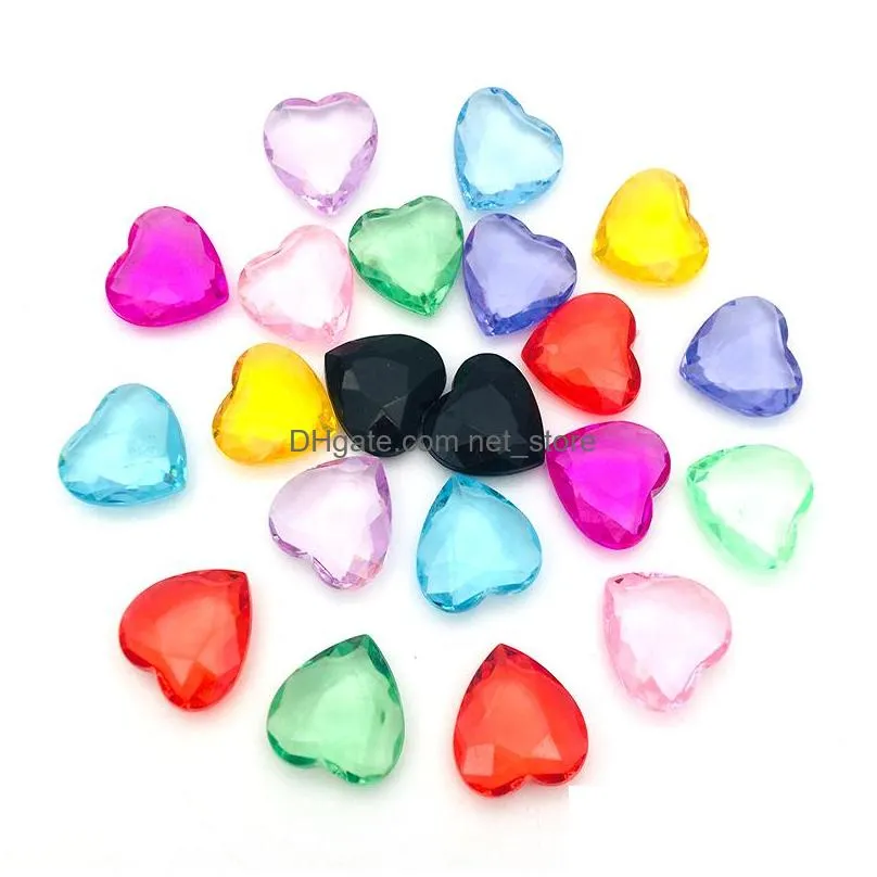 crystal heart stones croc charms hearts for pirate treasures assorted colors plastic gem vase filler table scatters