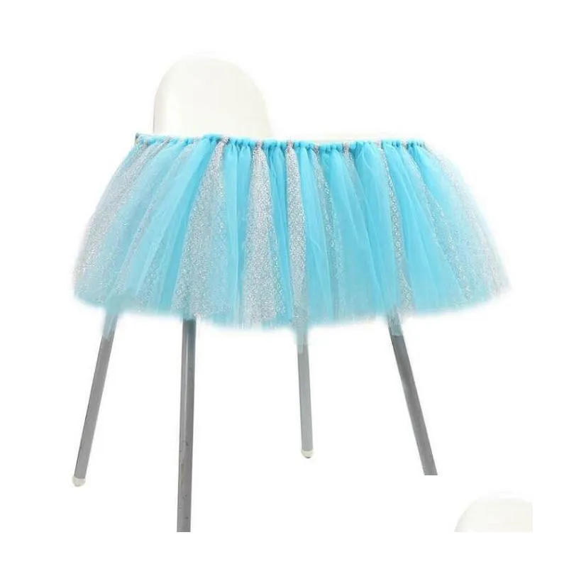 chair skirt table tablecloth tulle tutu birthday wedding party decoration baby shower gift craft diy favor candy color