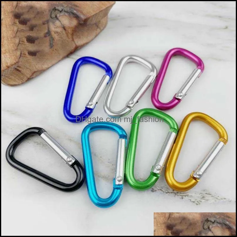 aluminum d ring carabiners clip key rings small carabiner clips outdoor camping mini lock snap hook keychains holder tool p72fa