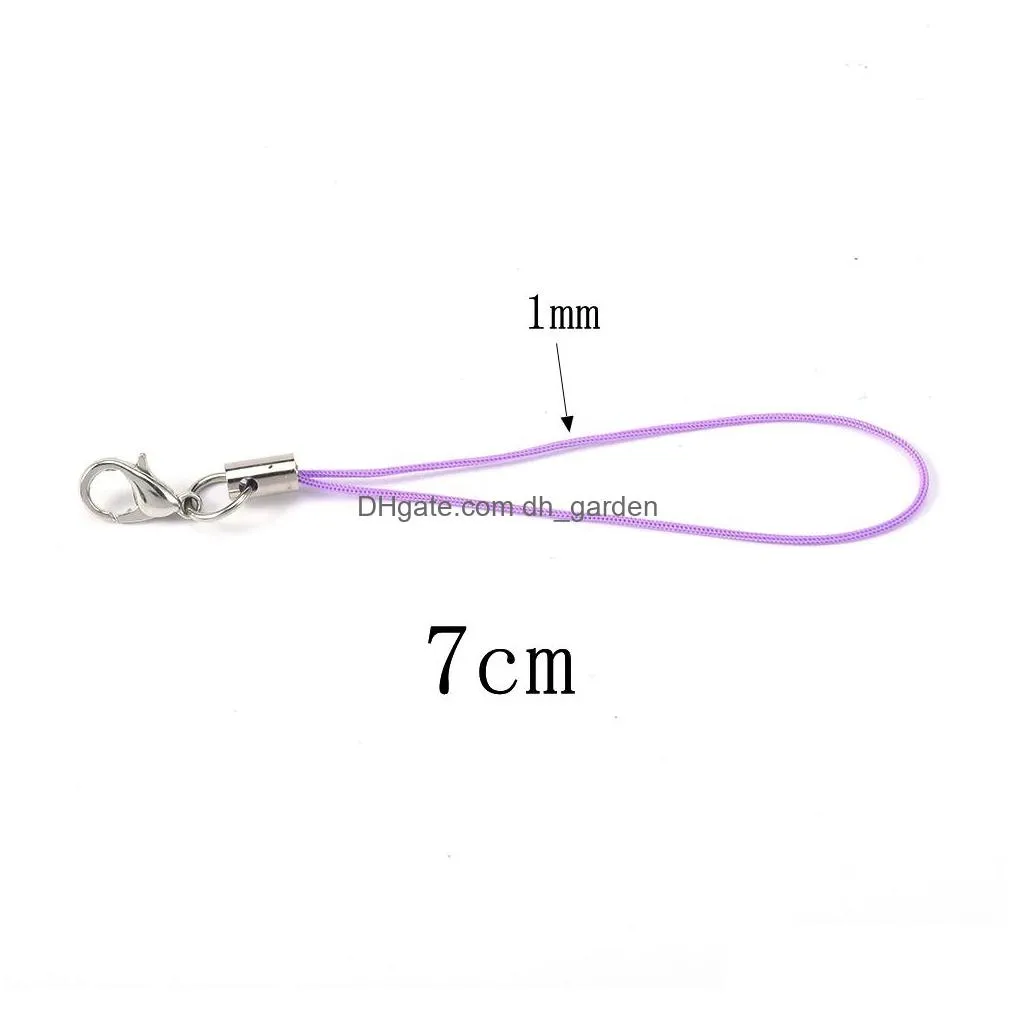 20pcs/lot 7cm lanyard lariat strap cords lobster clasp rope keychains hooks mobile set charms key ring bag accessories