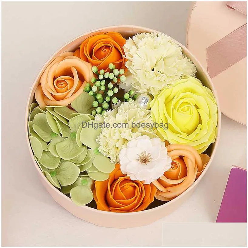 decorative flowers wreaths valentines day diy soap flower gift rose box bouquet wedding festival home decorations 4d111