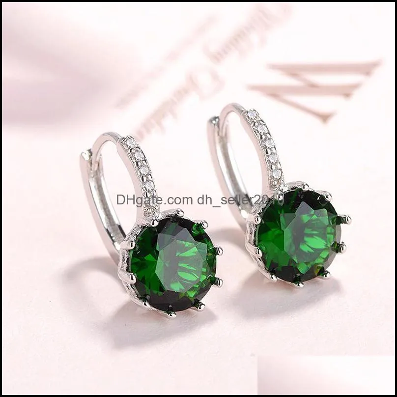 dangle chandelier fashion round 2.0ct lab diamond zirconia drop earrings for women wholesale jewelry 1816 t2