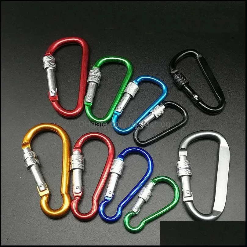 climbing aluminum key rings carabiner springs clip lightweight dshape spring clips for keychain fishing hiking outdoor tools