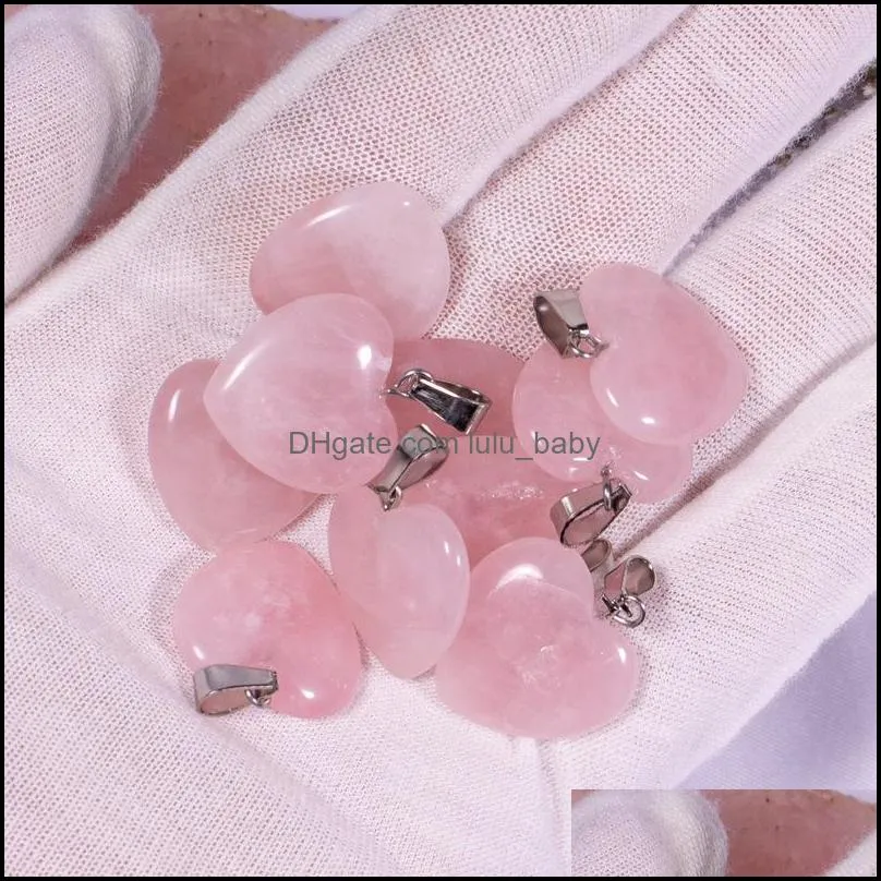 natural stone 20mm heart tigers eye opal pink quartz star healing pendants charms diy for jewelry accessories making