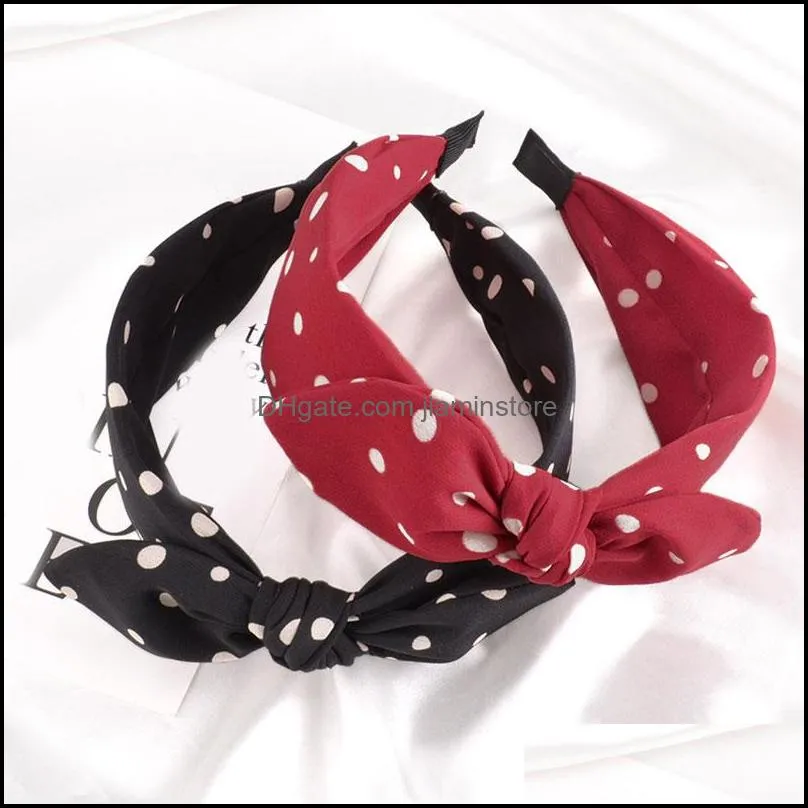 floral dot striped hair hoop bowknot headband for hair big bow headbands sweet hair accessories rabbit ears headband for women