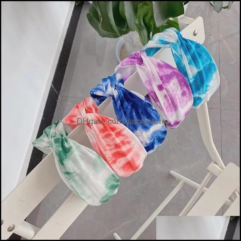 cross knotted tiedye hairband headband hair hoop wide hairband women cute fashion hair accessory headwear bezel elastic hair bands