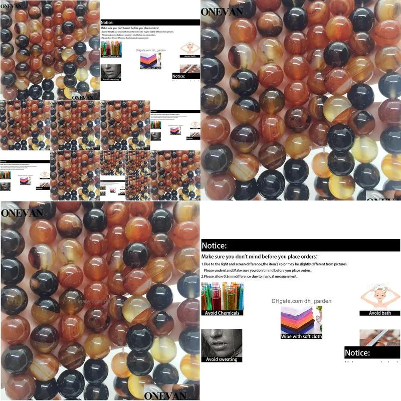 onevan dream onyx agate charm beads 10mm smooth loose stone bracelet necklace jewelry making diy accessories or gift design