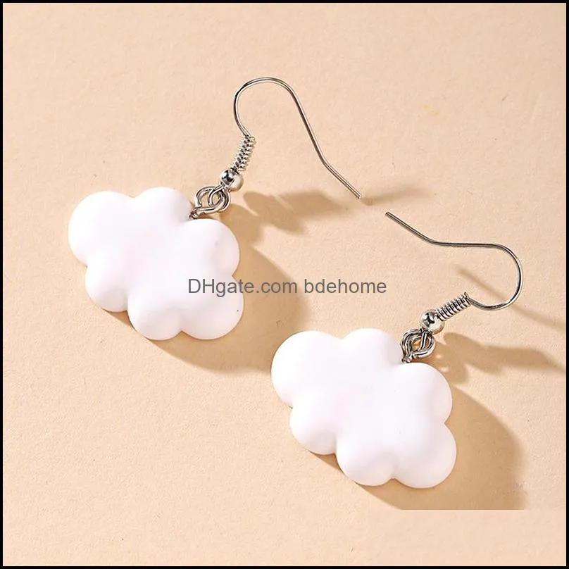 summer cute sweet duck white cloud acrylic charm earrings frog delicate clouds for women girls ear jewelry wholesale gifts