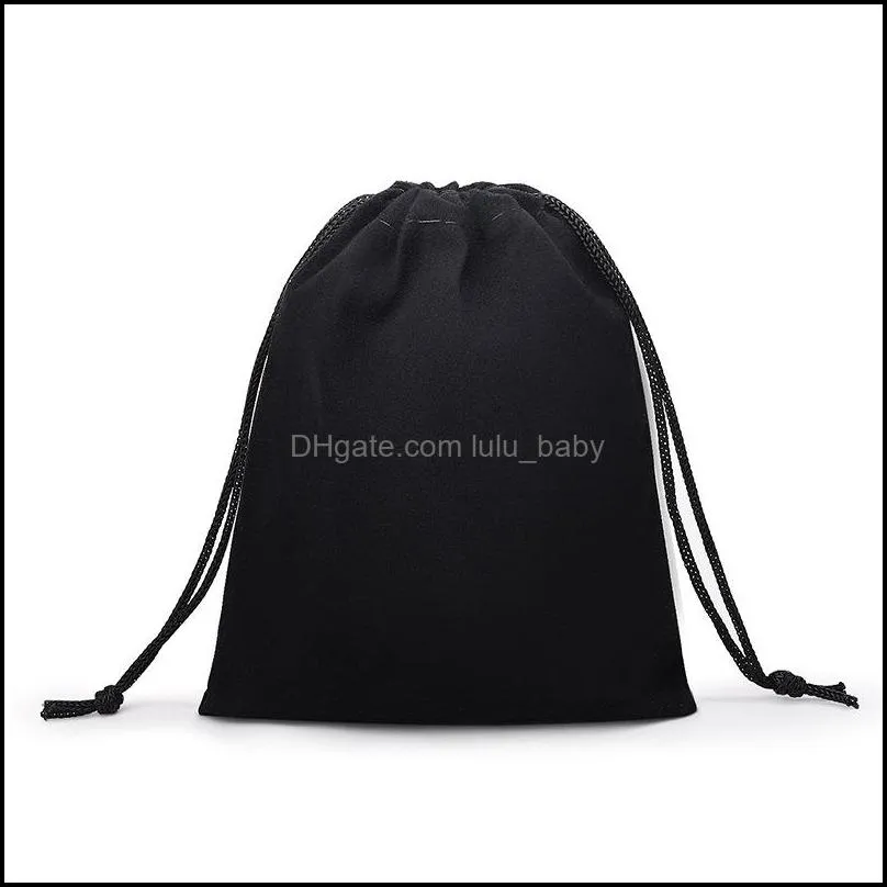 10x12cm 50pcs black velvet drawstring bag pouch jewelry bag christmas wedding gift bag jewelry packaging display 588 q2