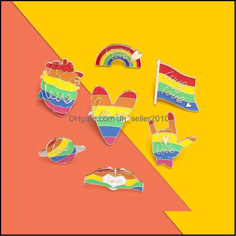 rainbow letter series brooches pin creative cartoon bifrost heart brooch metal jewelry gifts 1 8qh t2