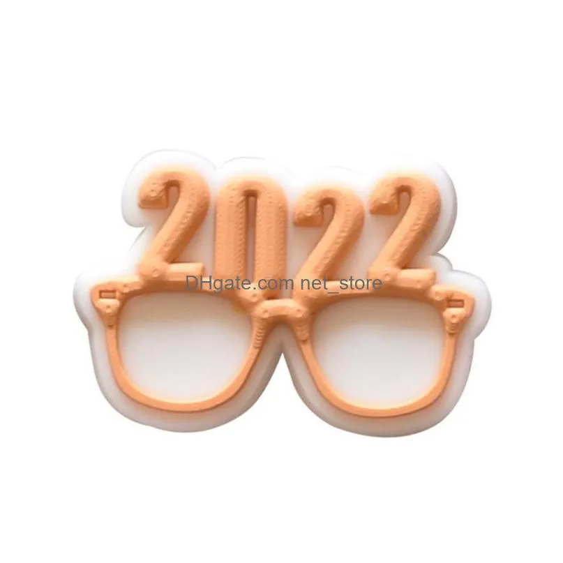 happy year 2022 theme unisexadult wholesale shoe charms shoe decoration for bracelets wristband party gifts