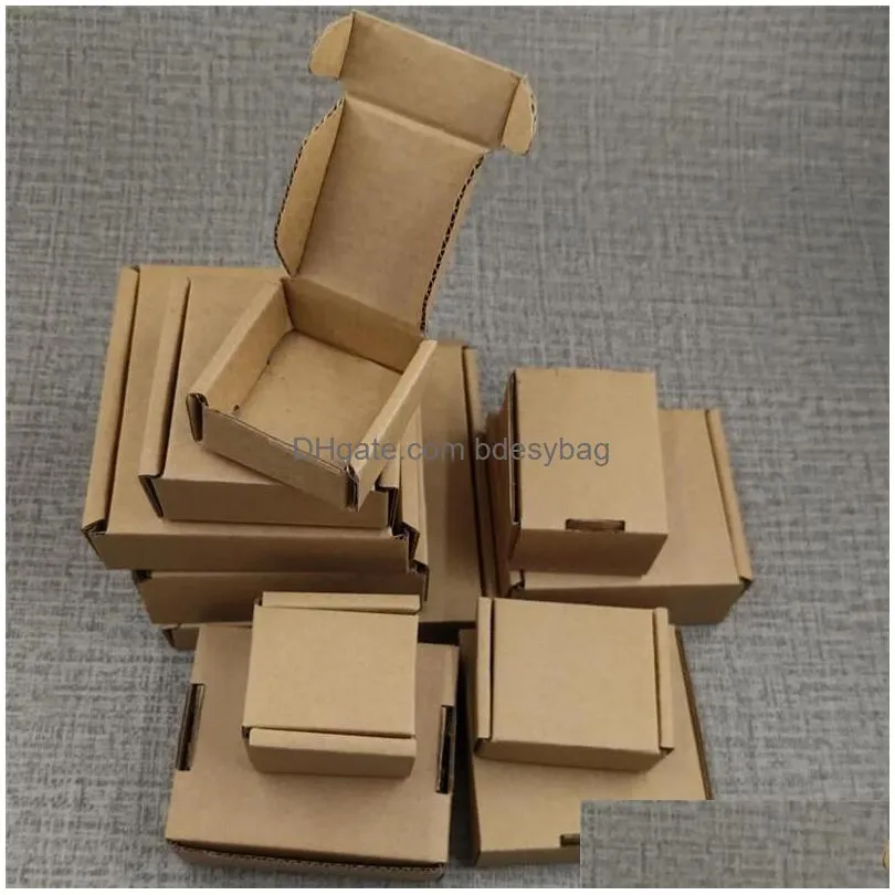 gift wrap 5pcs 15size small kraft paper corrugated box thickened postal brown packaging jewelry gift1