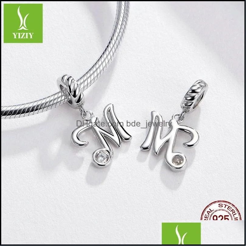 925 sterling silver 26 initial letters alphabet pendant handwritten language pendants charm for bracelets and necklace making