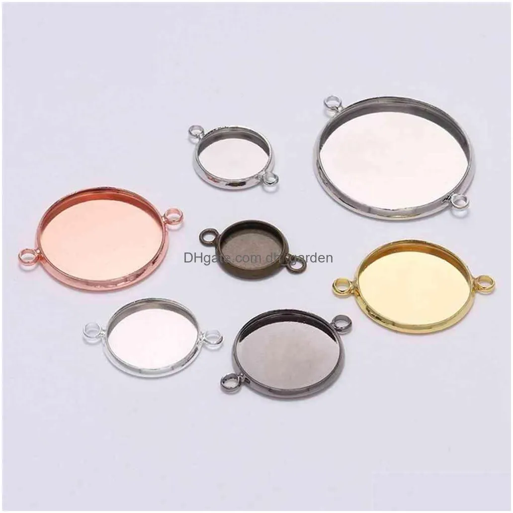 1020pcs/lot 1025mm cabochon tray bezels bracelet diy accessories blank charms pendant setting base for jewelry making