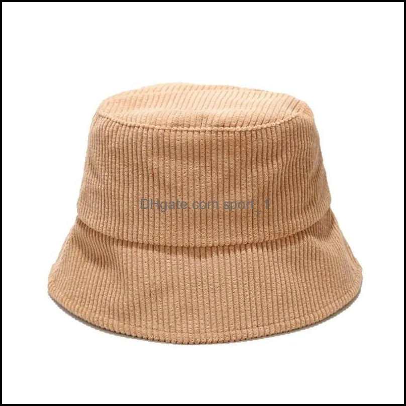 winter classic corduroy stingy brim hat outdoor harajuku fishing bucket hats for female male unisex casual cap