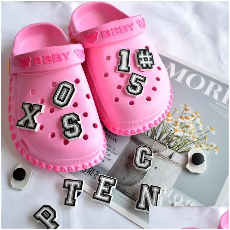 wholesale alphabet croc charms clog shoes accessories and wristband letters bracelet decoration party gifts
